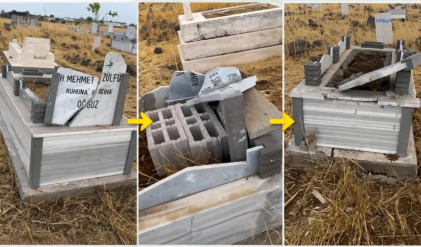 Diyarbakır’da mezarlıklara çirkin saldırı