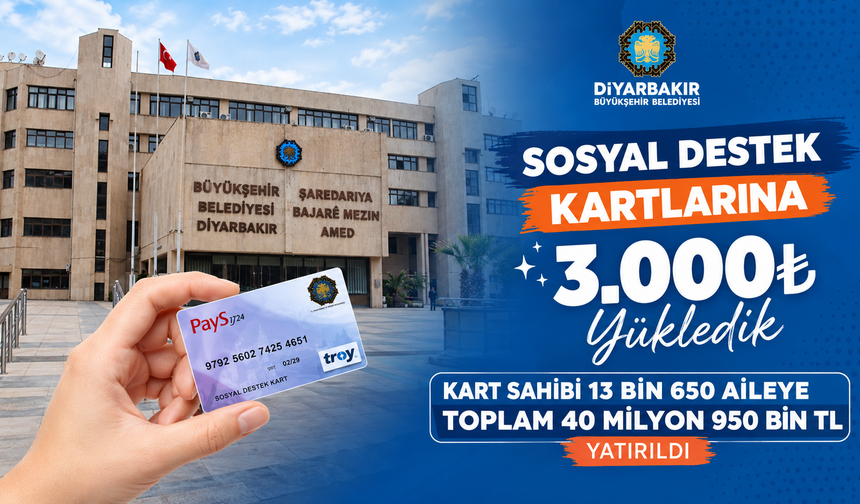 Diyarbakır’da 13 bin 650 yurttaşa 40,9 milyon TL sosyal destek