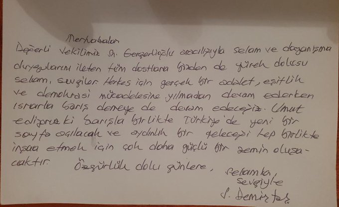Demirtaş Mesaj