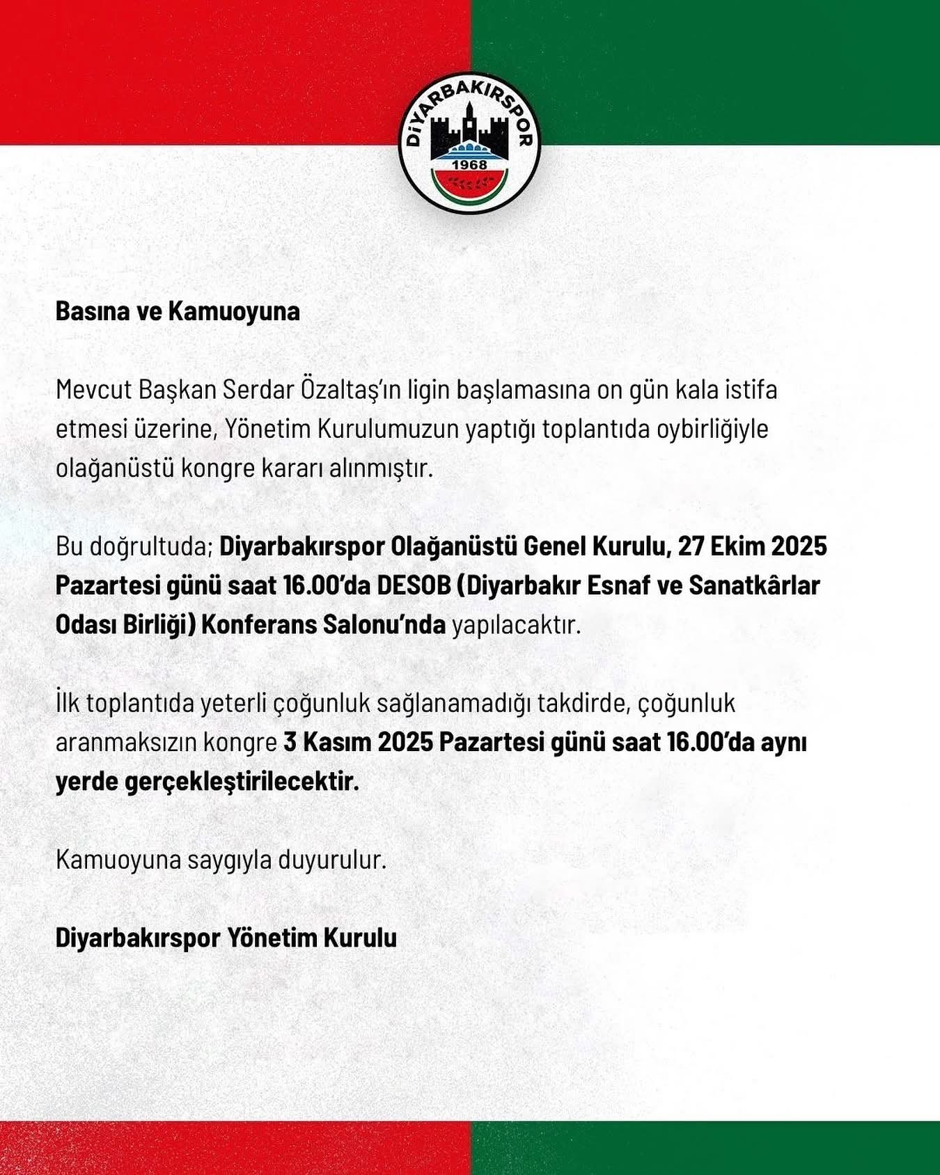 Diyarbakırspor Kongre