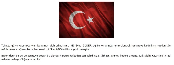 MSB acı haberi duyurdu; Bir şehidimiz var