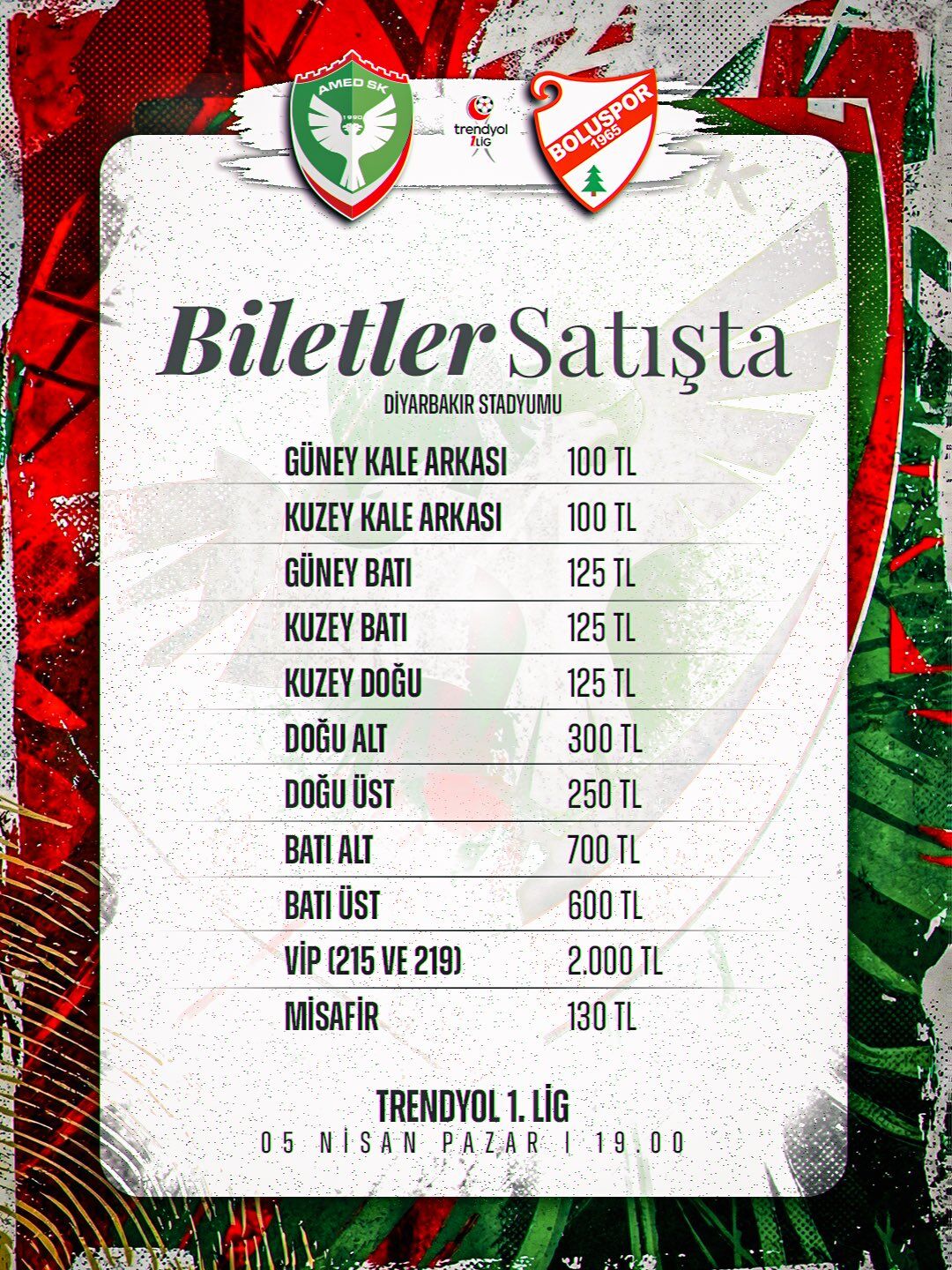 Amedspor Bilet